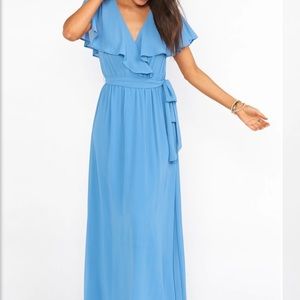 Show Me Your Mumu Maxi Dress Coastal Blue L